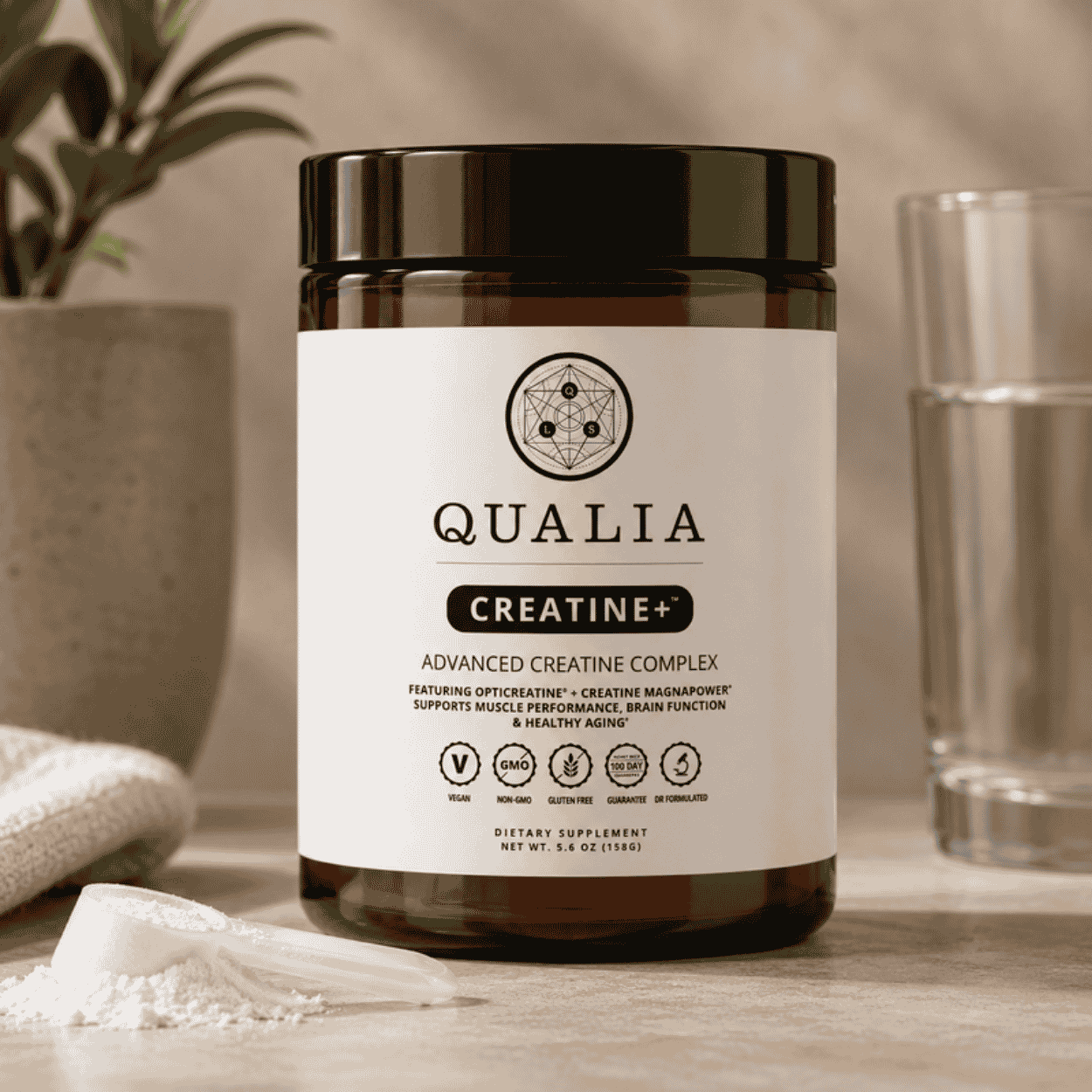 Qualia Creatine+ práškový kreatin se dvěma formami kreatinu